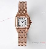 BV Factory Cartier Panthere De Swiss Quartz Watch Rose Gold Diamond Bezel 22mm for Women